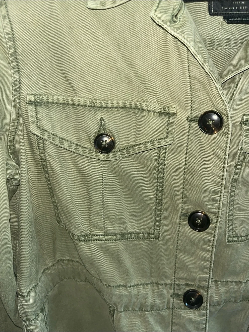 Anthropologie Sanctuary Green Utility Jacket M Button Up Relaxed Streetwear